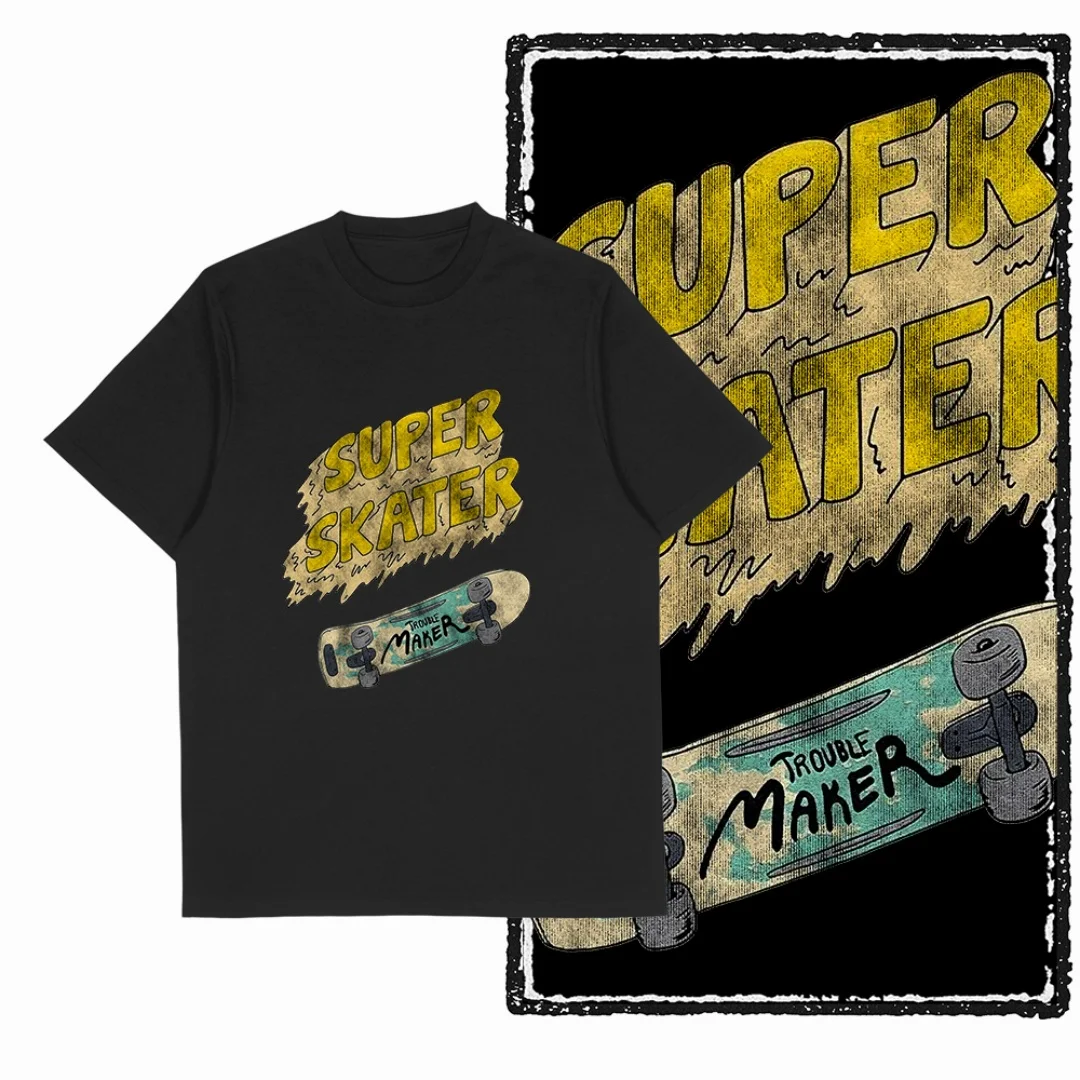 

Skateboard Skiing Printed Cotton Exclusive Graphic Men T-shirt for men cotton Big Size skate Cool men's novelty T-shirt shirt