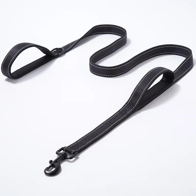 Double Handle Dog Leash Heavy Duty Reflective For Extra Large Dogs_voghion.com