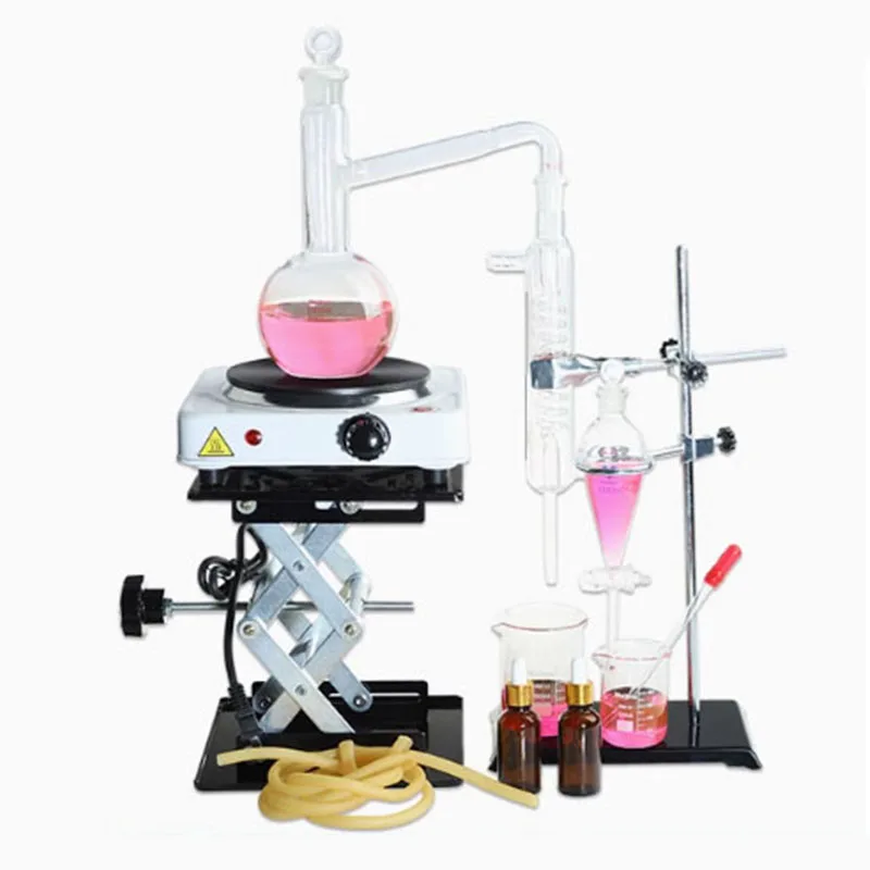 Full Glass Flat Bottomed Electric Heating Distillation Set 500ML Essential Oil Distillation Extraction Device