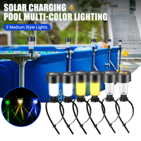 Outdoor Solar Pool Light,PP+ABS Material, IP44 Waterproof Solar Lamps, Warm/White/RGB LED, 6-8 Hours Runtime, Easy Install