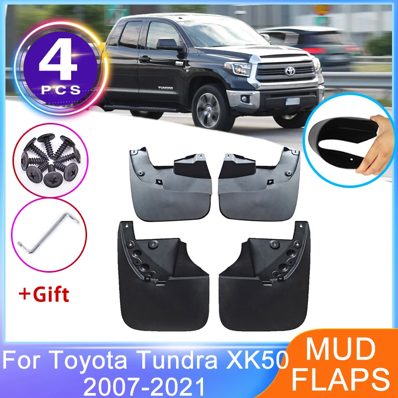 

4 шт., брызговики для Toyota Tundra XK50 2007 ~ 2021, переднее и заднее крыло, защита колеса, брызговик, аксессуары для стайлинга автомобиля