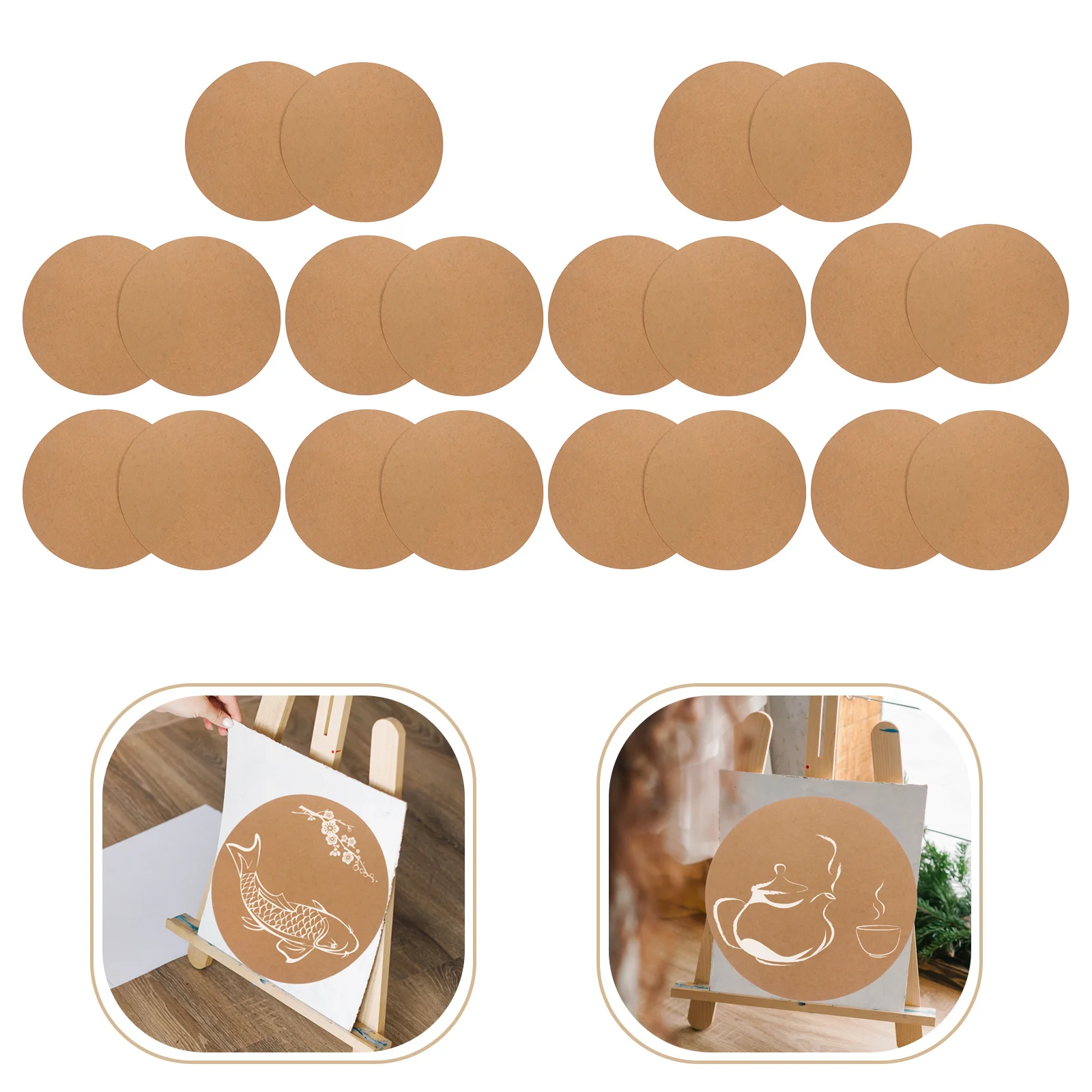 

20Pcs Round Painting Cardboard Thick Premium Paper Smooth Surface DIY Drawing Calligraphy Mandala Art Decorations for Crafts