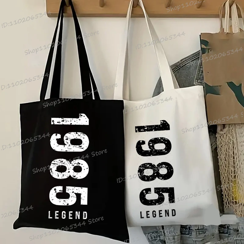 

1980 To 1989 Legend Tote Bags for Women Men Large Capacity Canvas Casual 1985 Legend 40th Birthday Gifts Reusable Handbag
