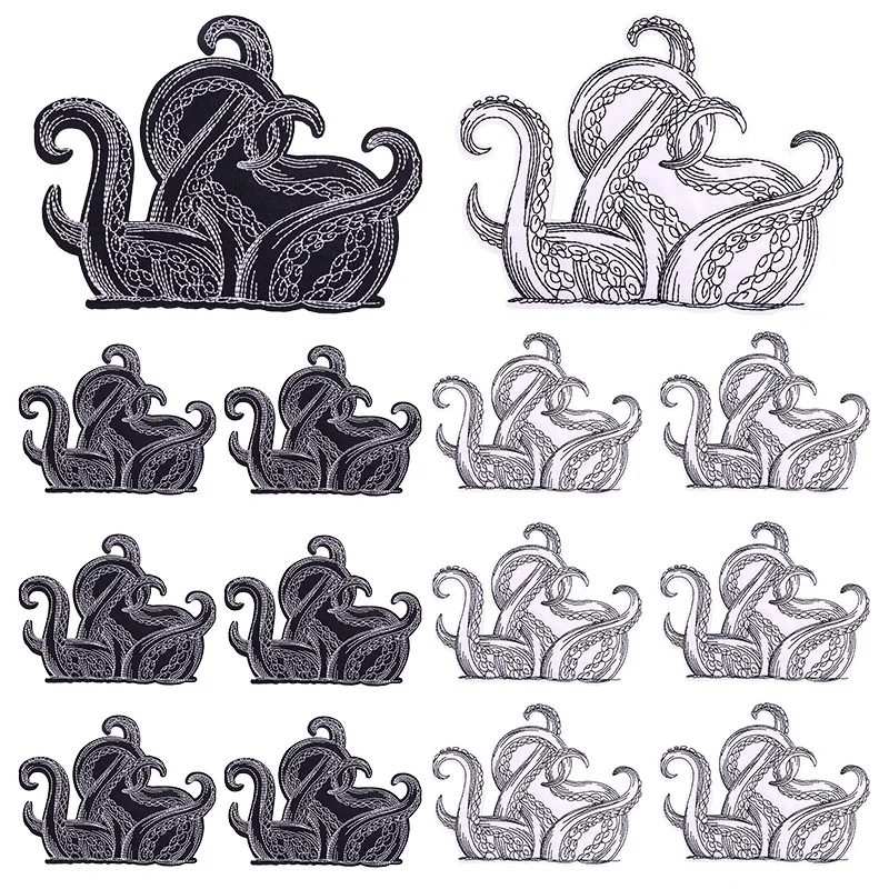 10 Teile/satz Punk Octopus Beine Stickerei Patch Eisen Auf Patches Für Kleidung Thermoadhäsive Patches Auf Kleidung DIY Nähen Applique