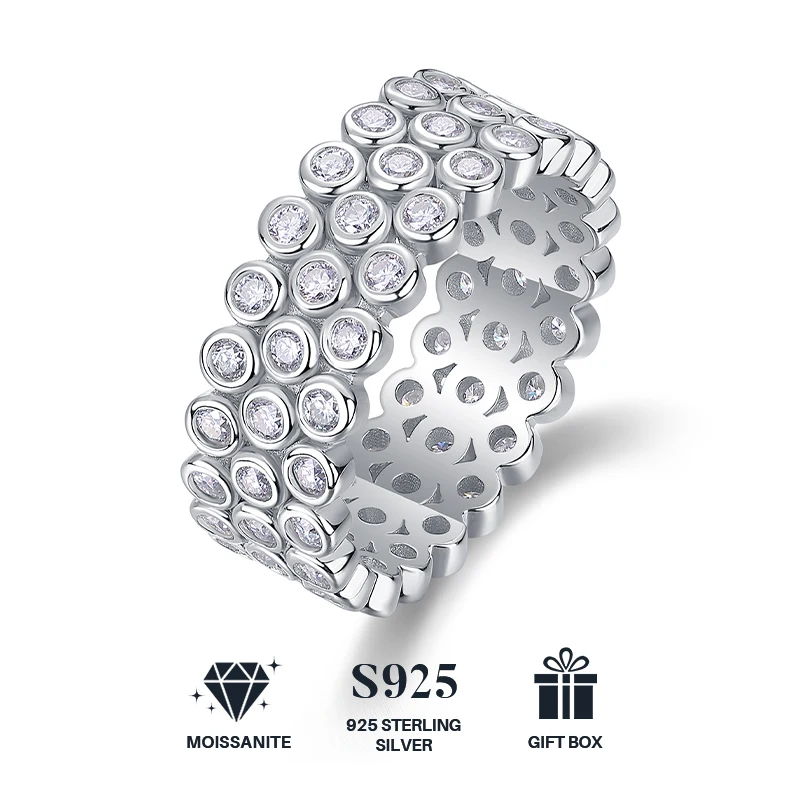 

Moissanite Ring, 925 Sterling Silver & 18k Gold Plated, for Women, Wedding Ring, Perfect Unisex Gift For Everyday & Milestones