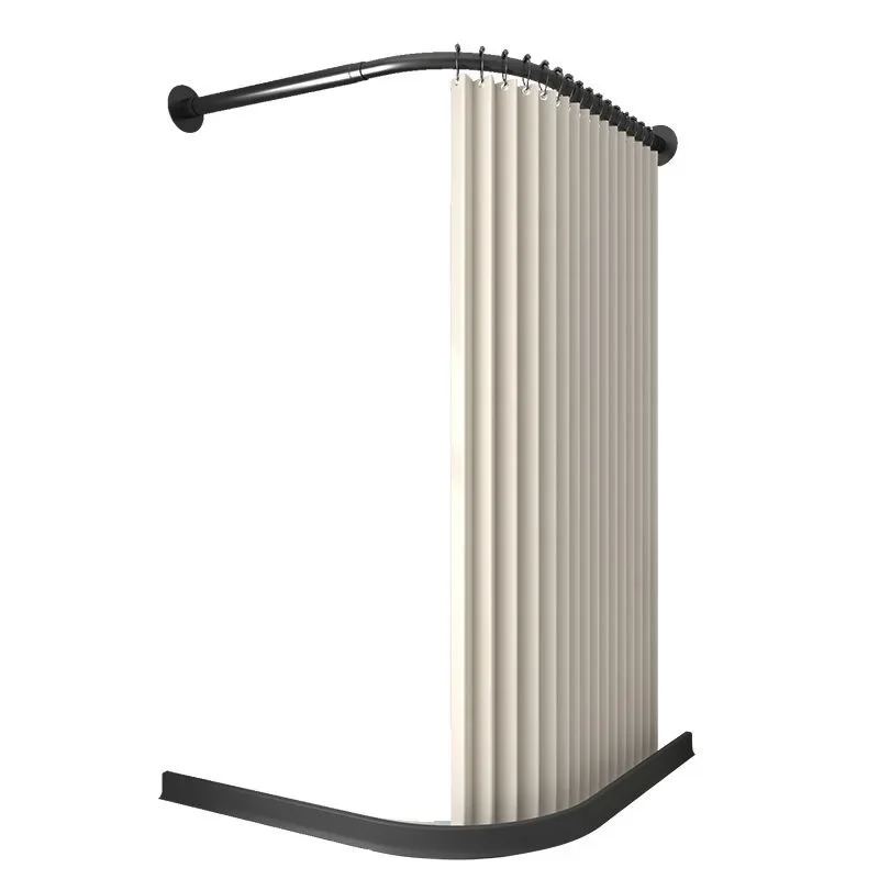 Curved folding shower curtain set No punching bathroom tarp toilet magnetic shower dry and wet separation partition curtain