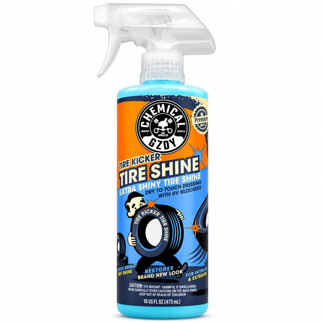 Car Tire Shine Spray High Gloss Wet Look Tire Dressing UV Protection Restorer Cleaner Auto Detailing 473ml