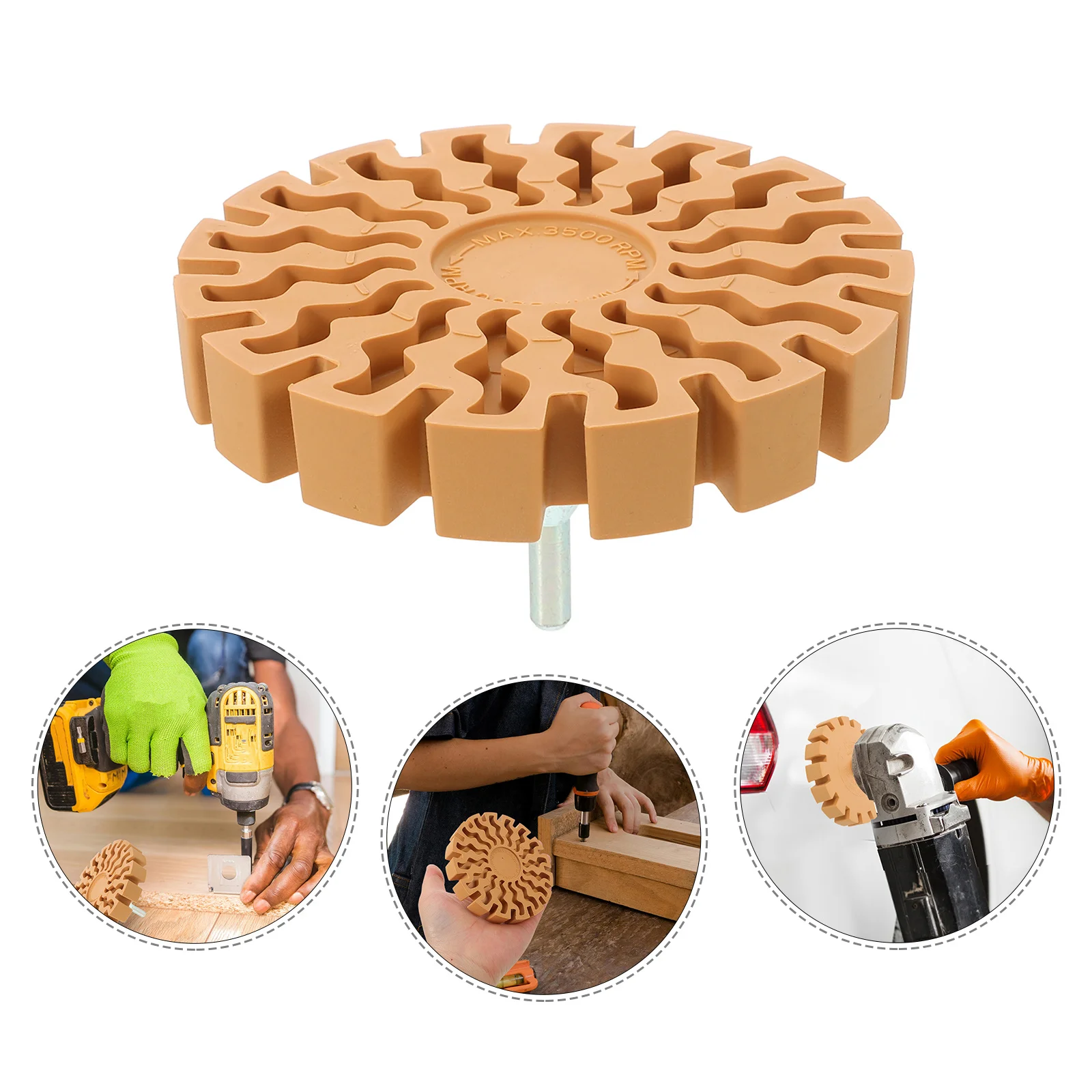 

Adhesive Remover Wheel Gear Shaped Efficient Sticker Decal Remover for Car Home Industrial Use Rubber Eraser Wheel