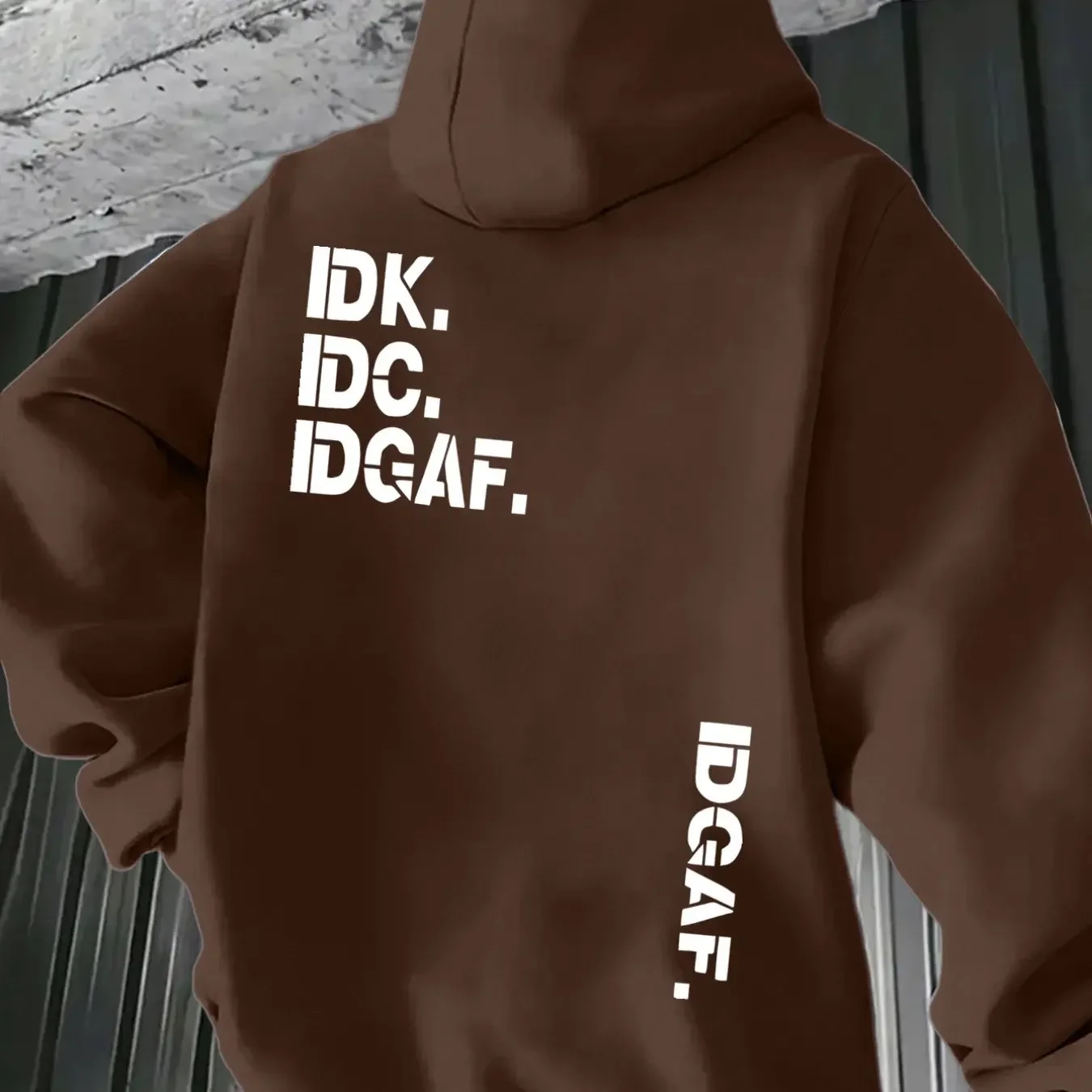 Men'S Casual Print Sweatshirt - Made from Knit Fabric, Featuring a Round Neck And Hood Desig with Slight Stretch