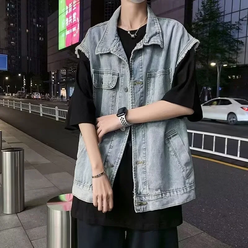 

Мужской жилет y Sle Svel Workwear: модный японский бренд, верхняя одежда для многослойных образов, джинсовый жилет в стиле Вест-Кост