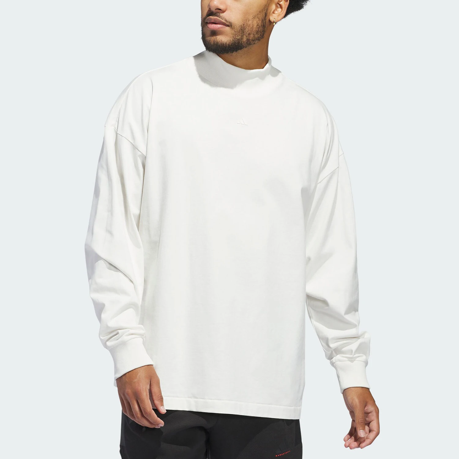 

Adidas Official Genuine New Unisex Stand Collar Casual Basketball Simple Loose T-Shirt JE3766