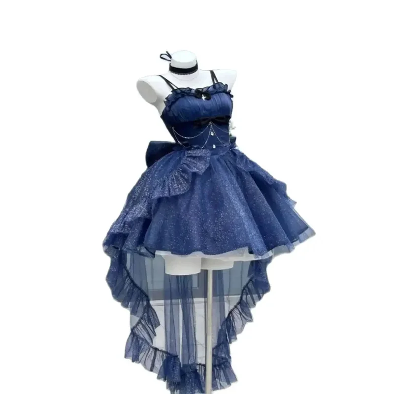 MN1 Japan Lolita Blue Princess Feeling Light Gift Princess Lolita Dress Cute Women Trail Heavy Industry Pengpeng Lady Vestid9*Jy