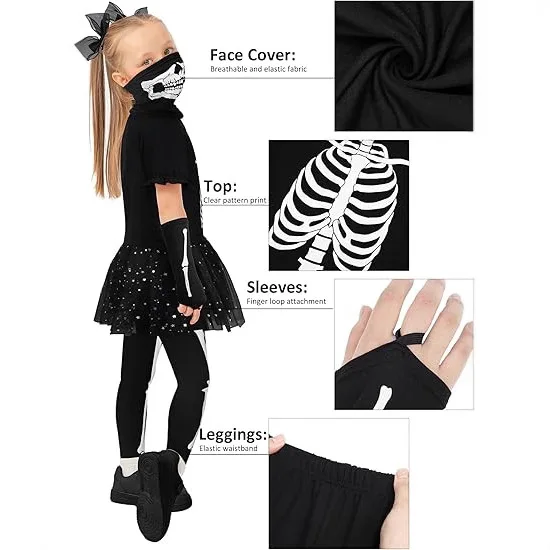 Halloween Girl Costume Glow Skeleton 2