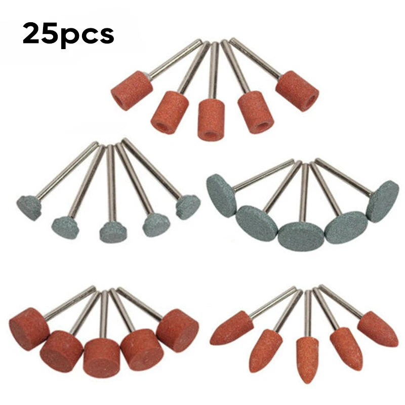 Electric Drill Furniture Craft Repairing Burring Grinding Stone DIY Ceramic Mounted Bits Rotary 25pcs/Set Wheel