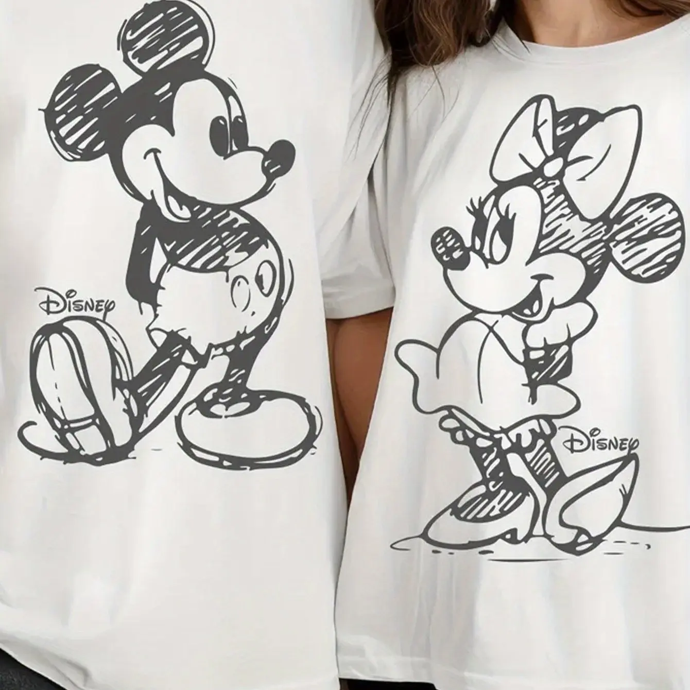 

Disney Mickey Mouse Minnie Couple Kids Summer T-Shirt Family Parent-Child Casual Animation Comfortable Short Sleeve Men Women