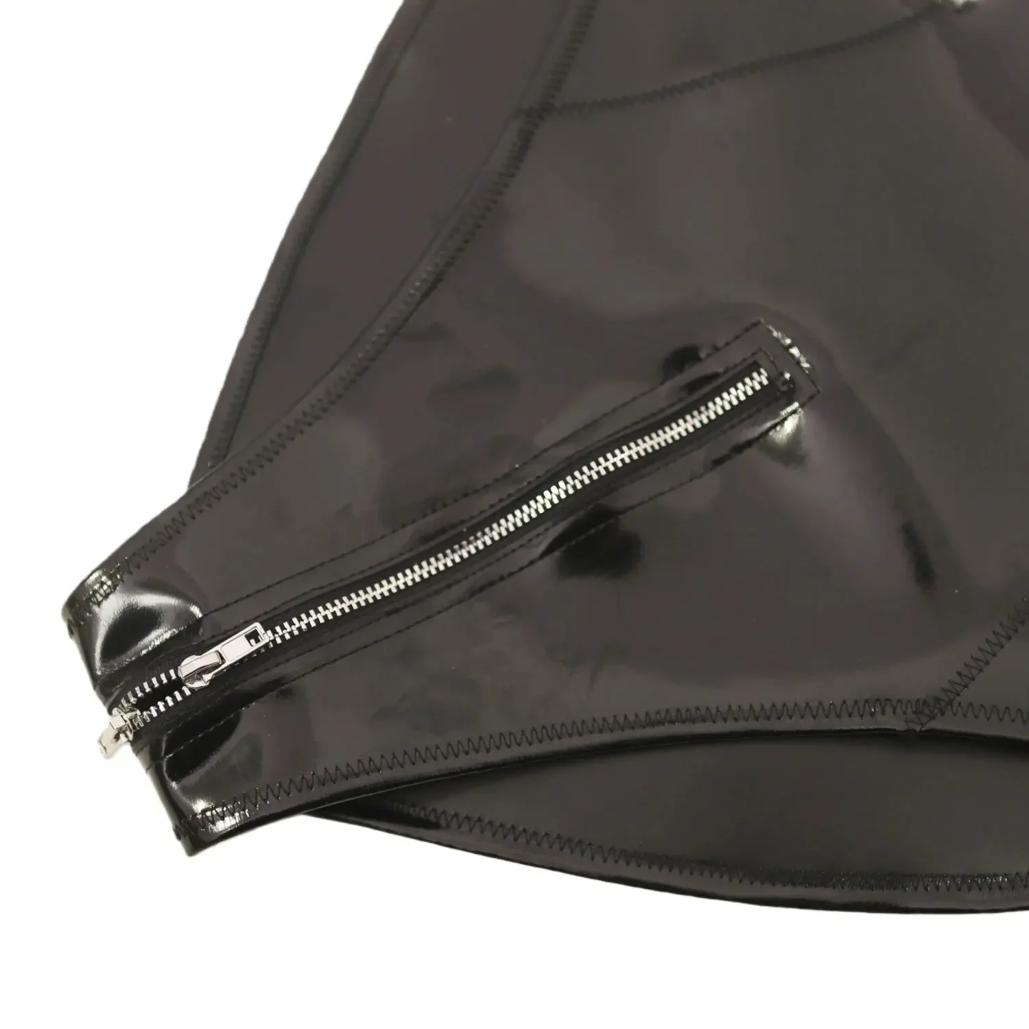 

Sexy High Cut Thong Bodysuit Tops Zipper Open Crotch Fashion Cloth Latex New Tights Nigthclub Stage Dance PU Shiny Leotard