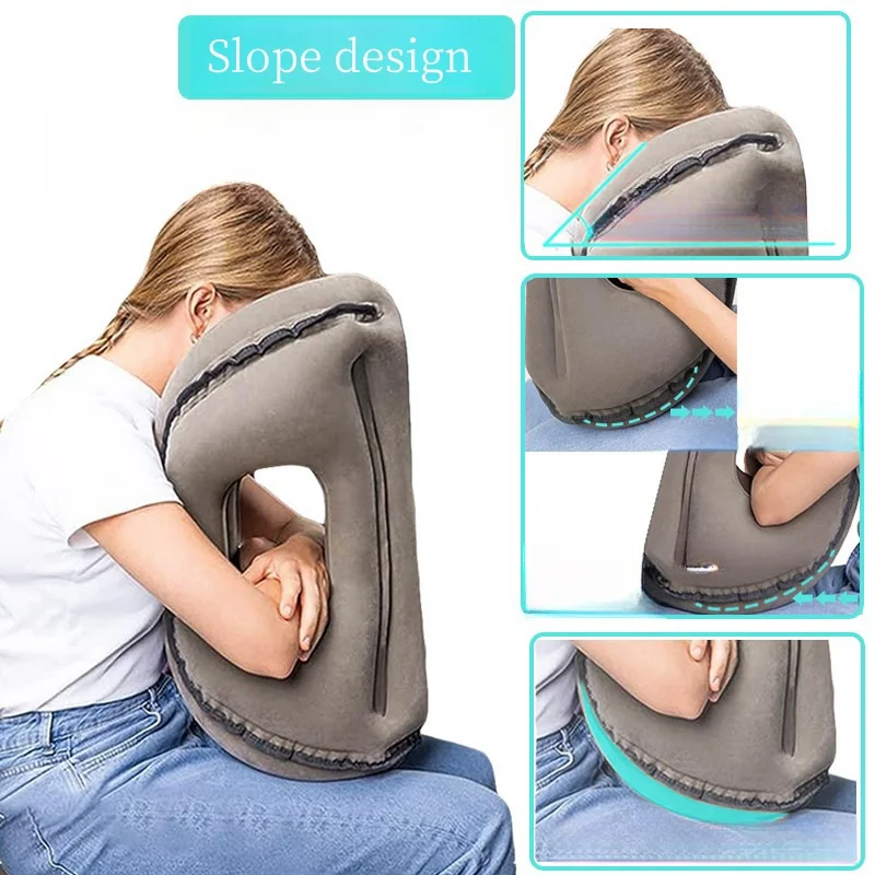 Inflatable Travel Headrest Pillow Portable Foldable Neck Shoulder Air Cushion For Car Airplane Train Long Distance Travel New