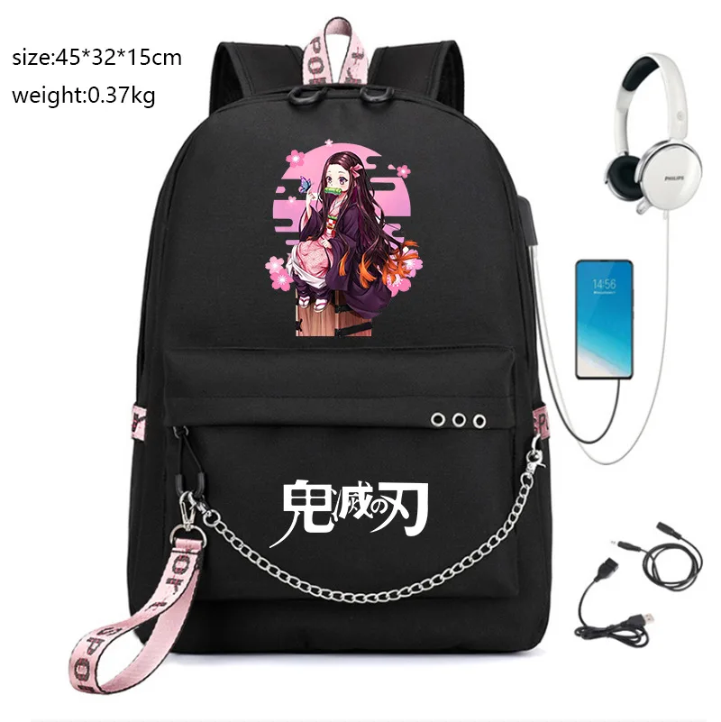 

Demon Slayer Campus Oxford High Quality Animation School Bag Middle School Student Large Capacity Backpack High School