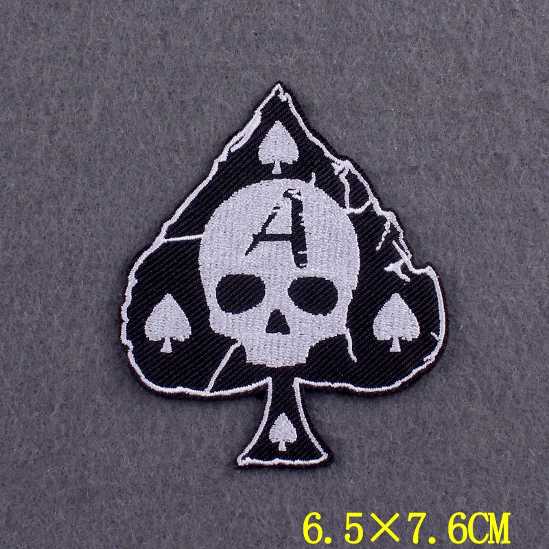 Embroidered Patch Black and white Iron On Patches For Clothing DIY Dice Badges On Backpack Punk Hook Loop Patches On Clothes