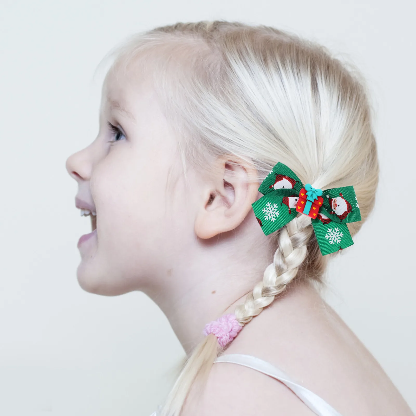 2Pcs Christmas Hair Accessories Bow Scrunchies Soft Comfortable Hair Elastic Bands for Women Themed Parties Cosplay