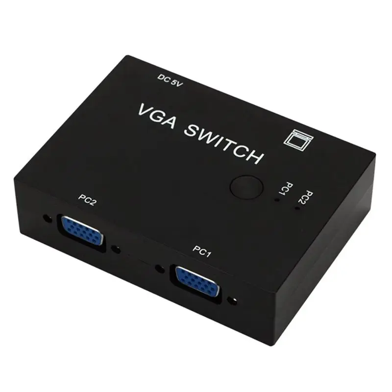 Superior 2 In 1 Out VGA Switch Video Converter 2 In 1 Out VGA Switcher For PC Monitor Projector Display Laptop