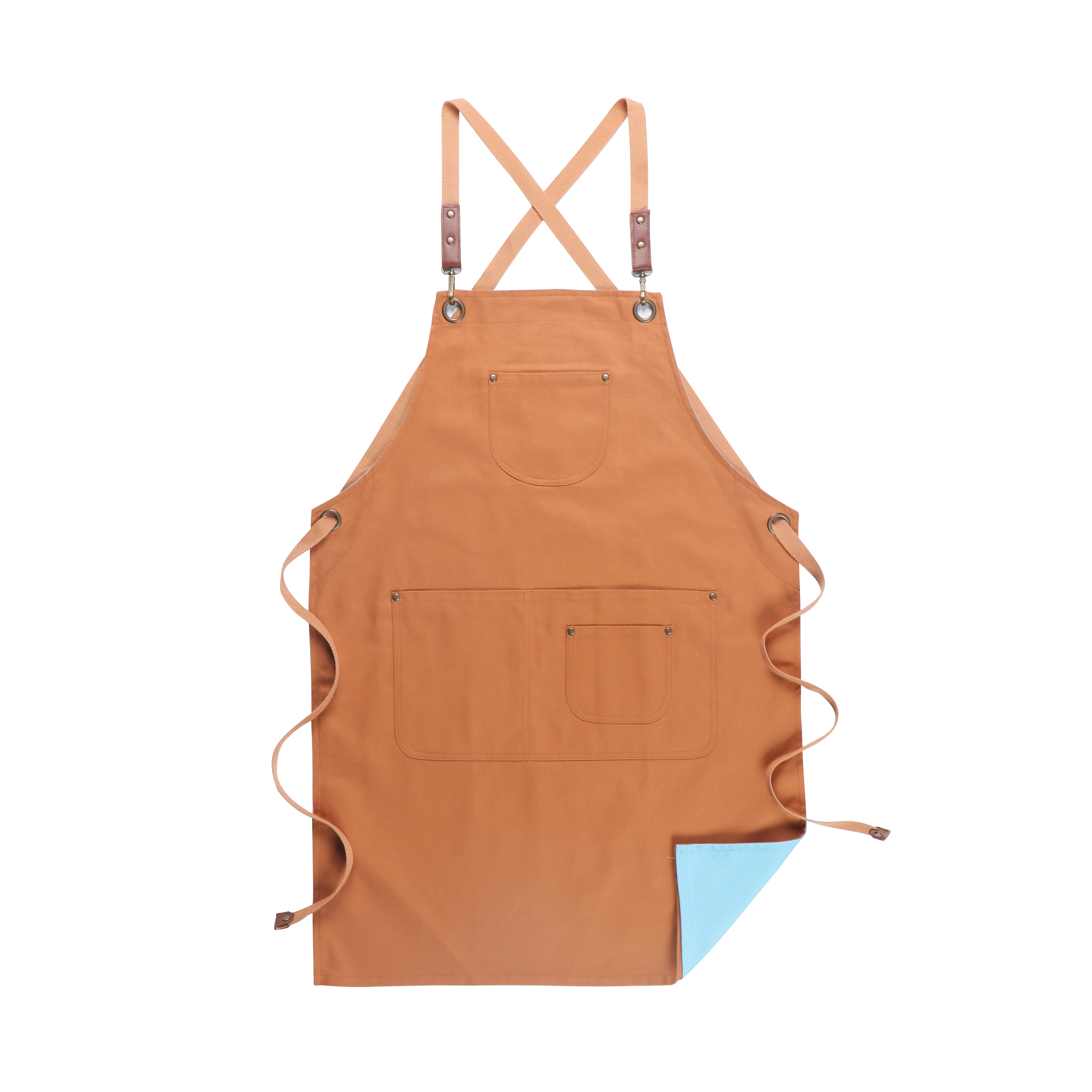 Fashionable Cotton Double-Sided Apron Gardening Coffee Shop Exquisite Work Clothes Adjustable Straps Home Kitchen Apron