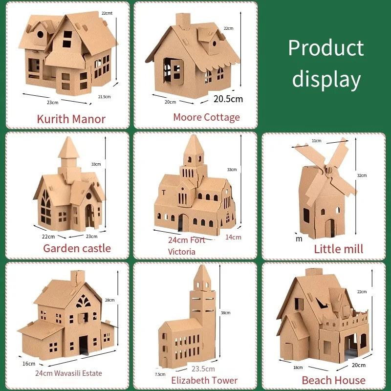 Papier Haus Modell Kit DIY Malerei Wellpappe Villa Manor Schloss Set Weihnachten Party Geburtstag Dekoration Home Supply Kinder Geschenk