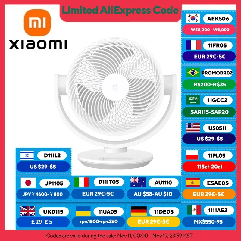XIAOMI MIJIA Wentylator cyrkulacyjny na biurko z falownikiem DC ， Inteligentne trójwymiarowe zasilanie powietrzem ， Wentylatory na biurko ， Obsługa aplikacji MI HOME