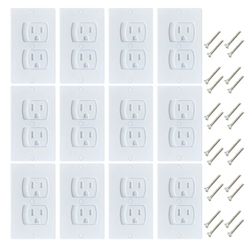 【Top Picks】12 Pack Self-Closing Electric Outlet Covers For Child Proofing Safety Wall Socket Plates