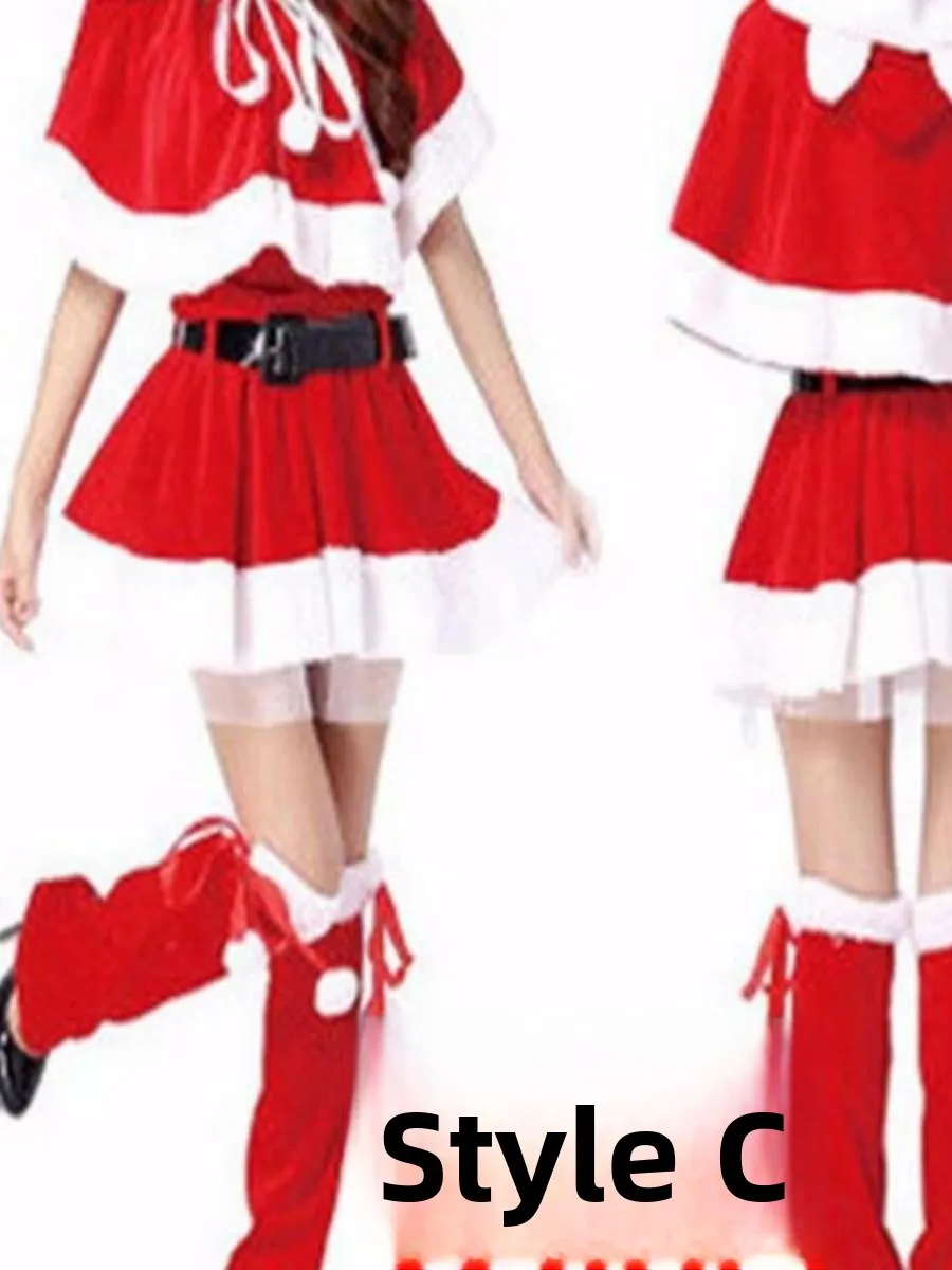 Cisas loween Par orm S Claus Costume DS Stage Performance Clothes oulder awl Women's Faionable Outfit