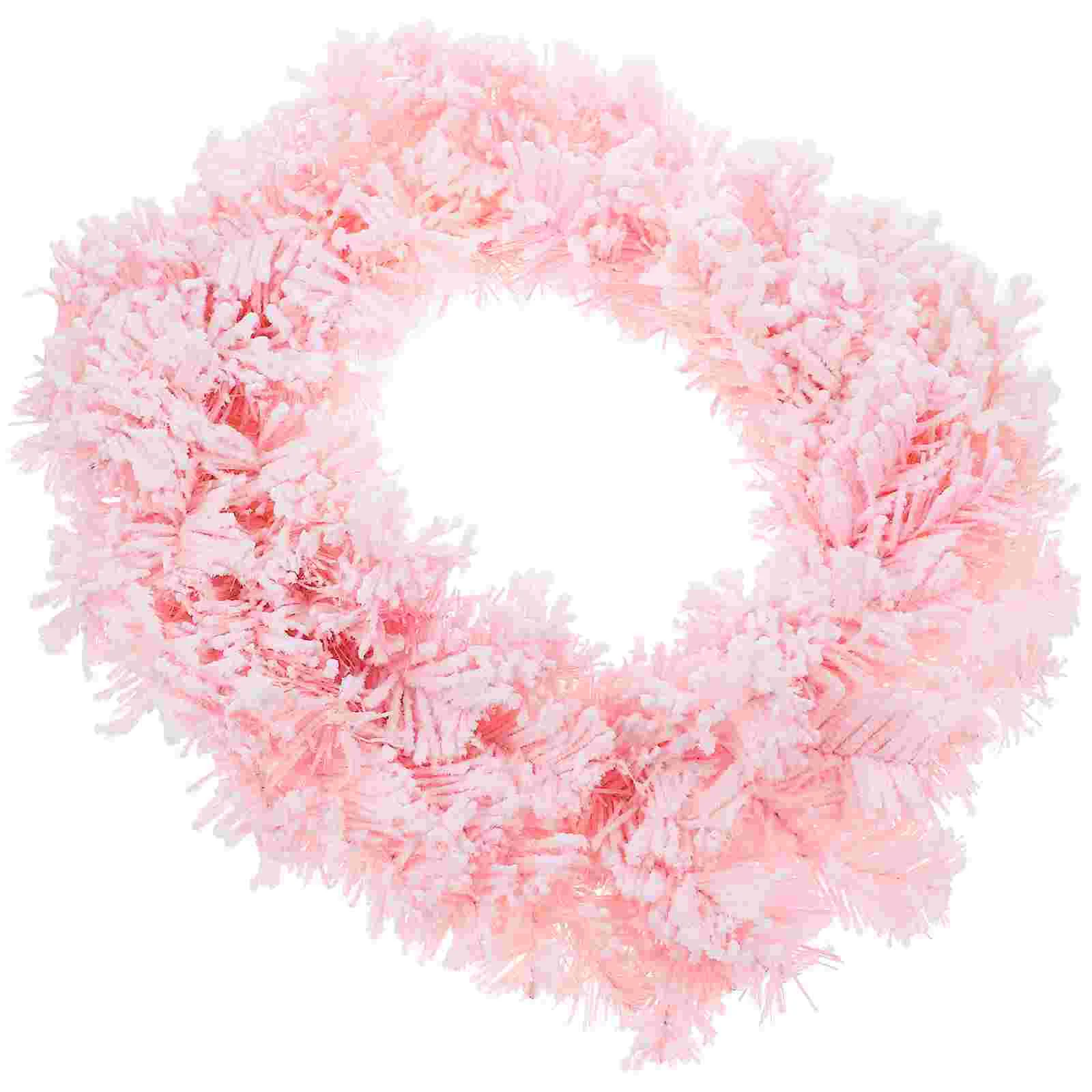 Christmas Wreath Simulation Garland Decor Decorations Wreaths for Front Door Flocking Flower Simulated Plant Ornament outside