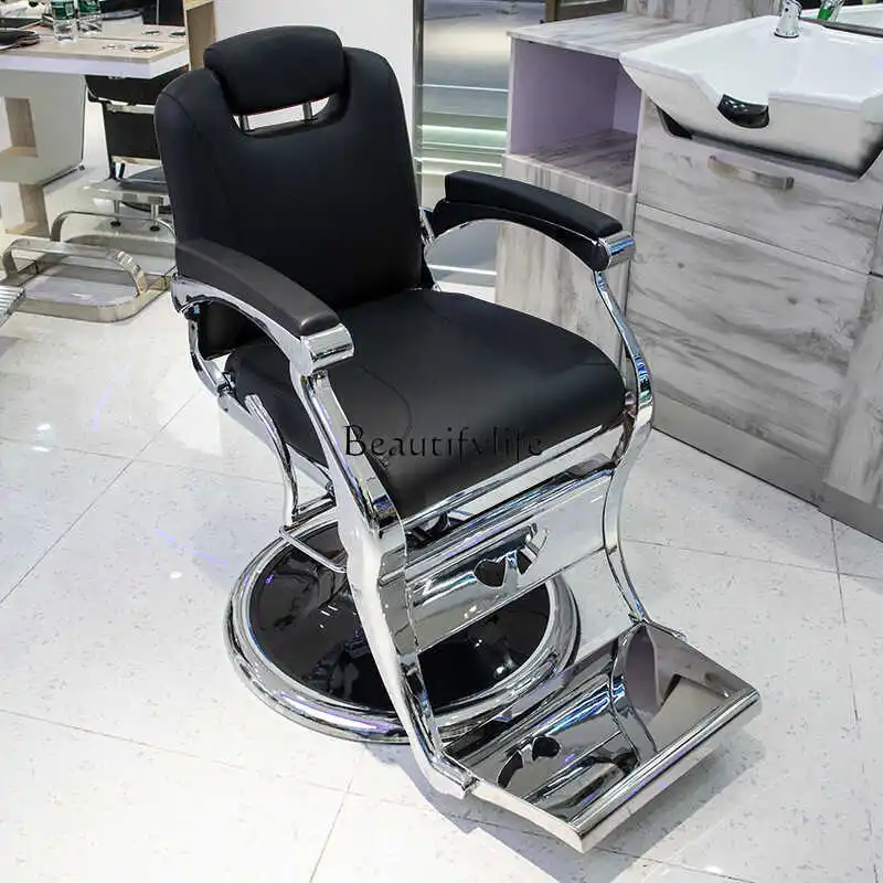 Barber Shop Can Be Put down European Hair Cutting Chair Lifting Large Chassis