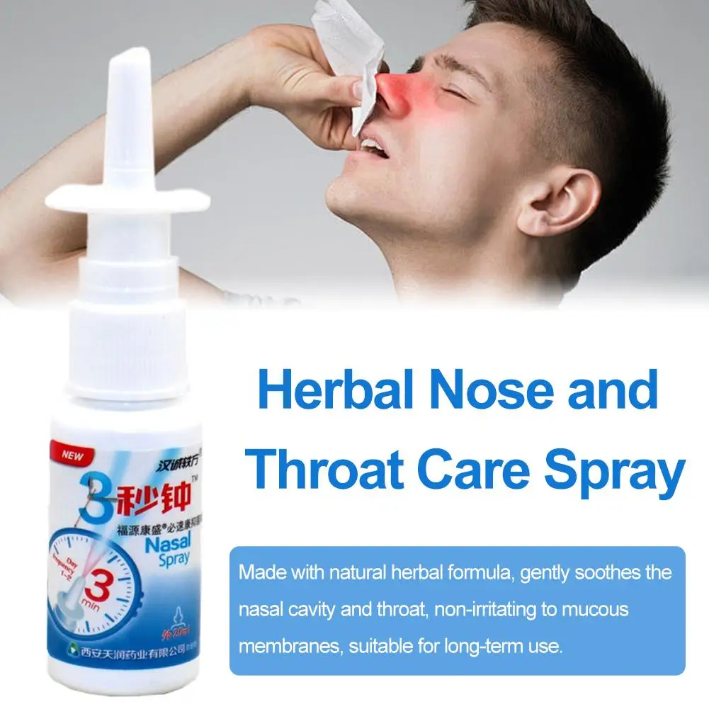 20ml Nasal Spray Snow Mountain Herbal 3-Second Rapid Herbal Sinusitis Nasal Spray Nose Itchy Chronic Chinese Allergic Conge E9P4