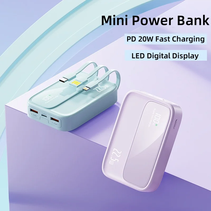 

20000mAh Mini Power Bank TypeC Charger PD20W Fast Charging Powerbank for iPhone 15 Samsung Huawei Portable Charger Spare Battery