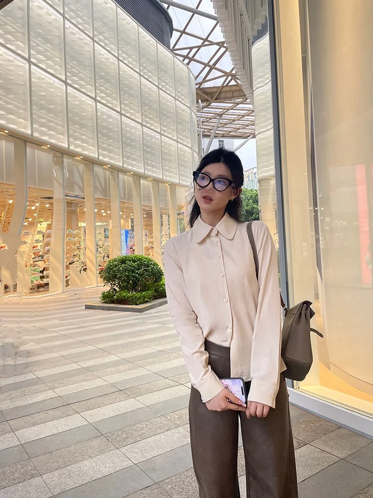 

YOKLASS Light Weight Long Sve irt Loose Casual Collar Stand up Korean Sle Cotton Women's Busin Casual irt