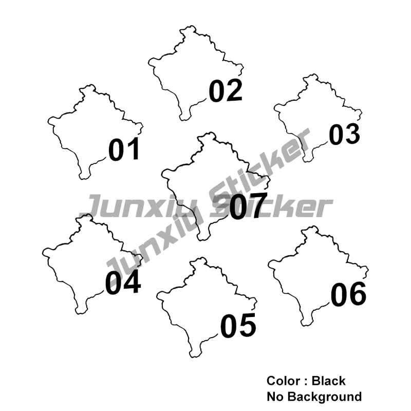

Vinyl Decal for Kosovo Country Outline Area Code Car Sticker Waterproof Auto Decors on Bumper Window