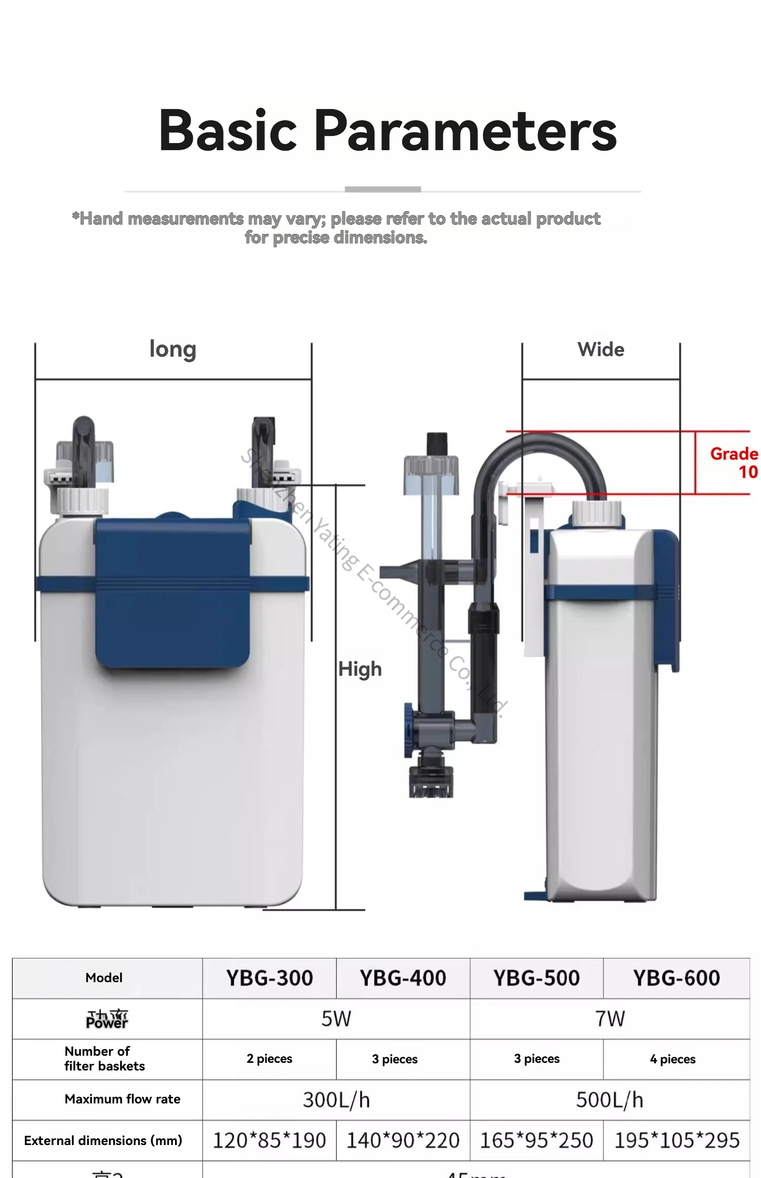 Wall-mounted Filter Bucket External Small Silent External Water Purification Filtration Circulation System Fish Tank Filter