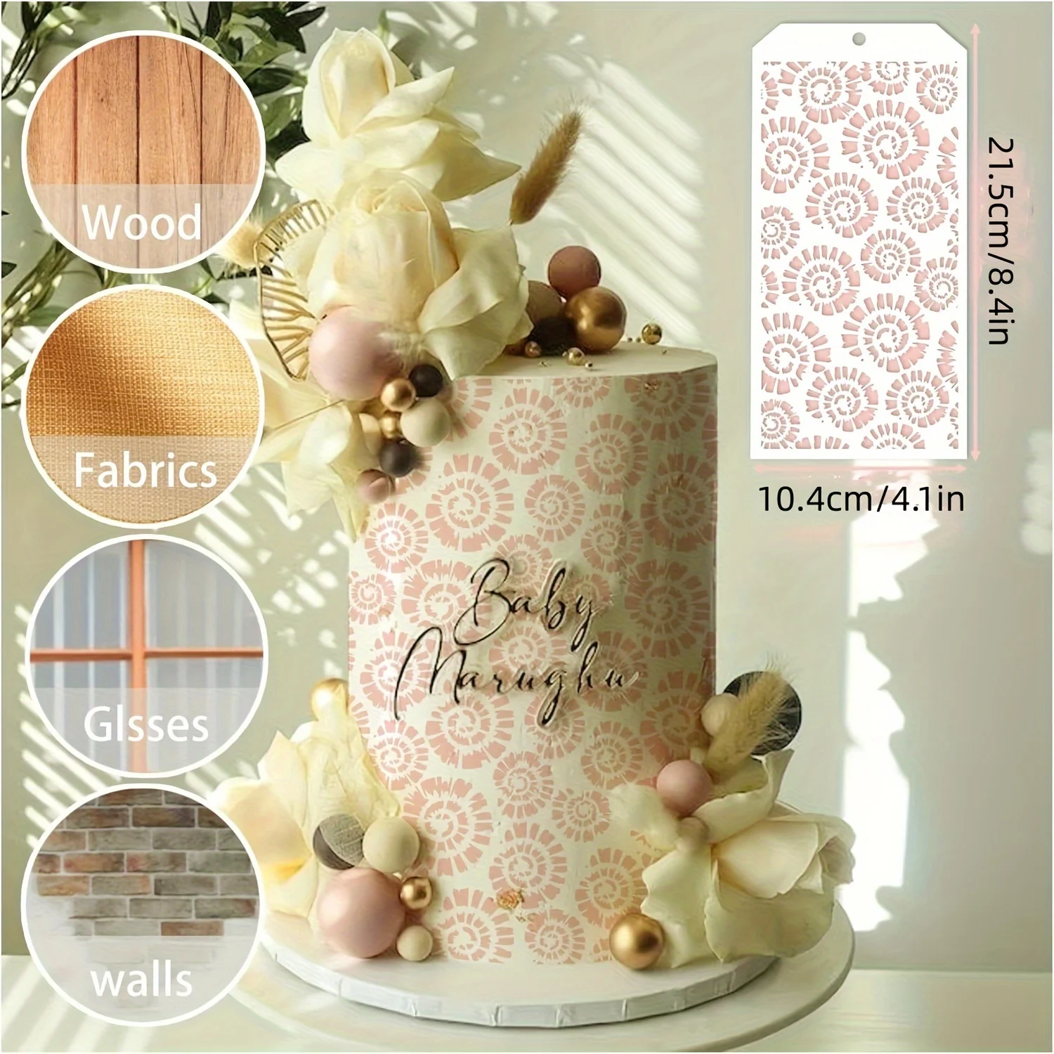 16Pcs Geometric & Floral Stencil Set - Washable, Reusable Art Templates for DIY Crafts, Fabric, Glass, Tile, Wall Decor & More