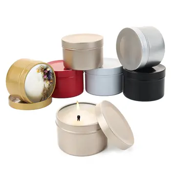 24 prázdných dóz na svíčky, zlaté kulaté kovové plechovky s víčky pro výrobu svíček, umělecké řemeslné skladovací nádoby na svíčky pro kutily 10 nejlepší prodej plechovky na svíčky - №7