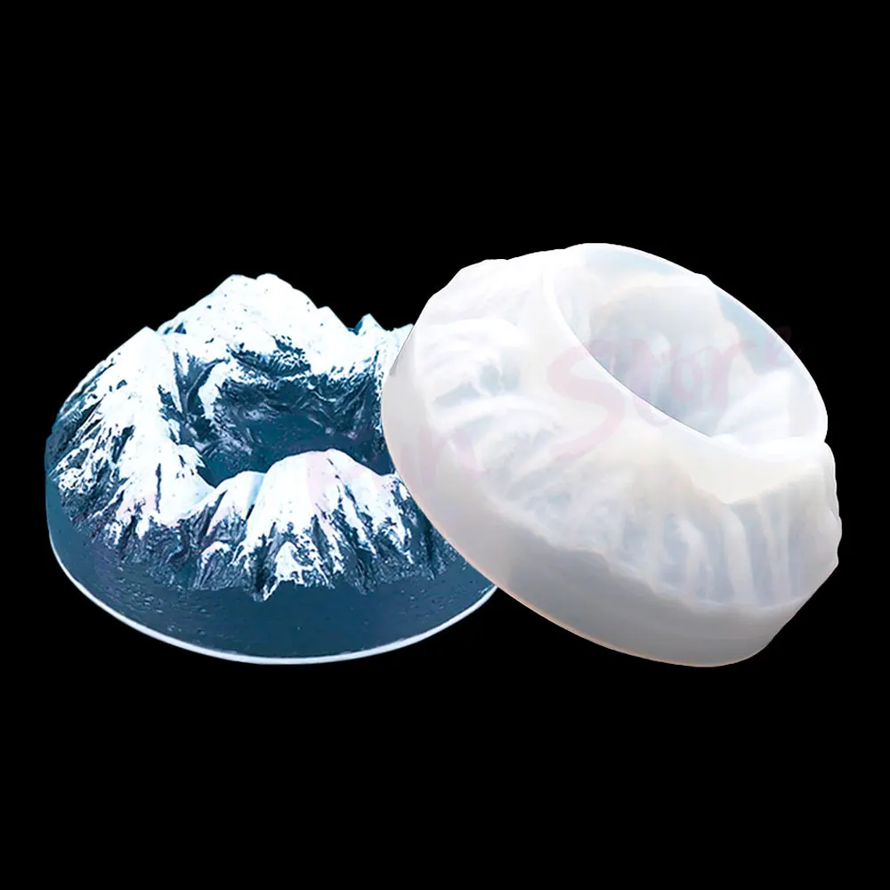 For Fun Iceberg Snow Mountain Ashtray Silicone Molds DIY Crystal Drip Glue Resin Mold Candle Holder Base Home Decorations