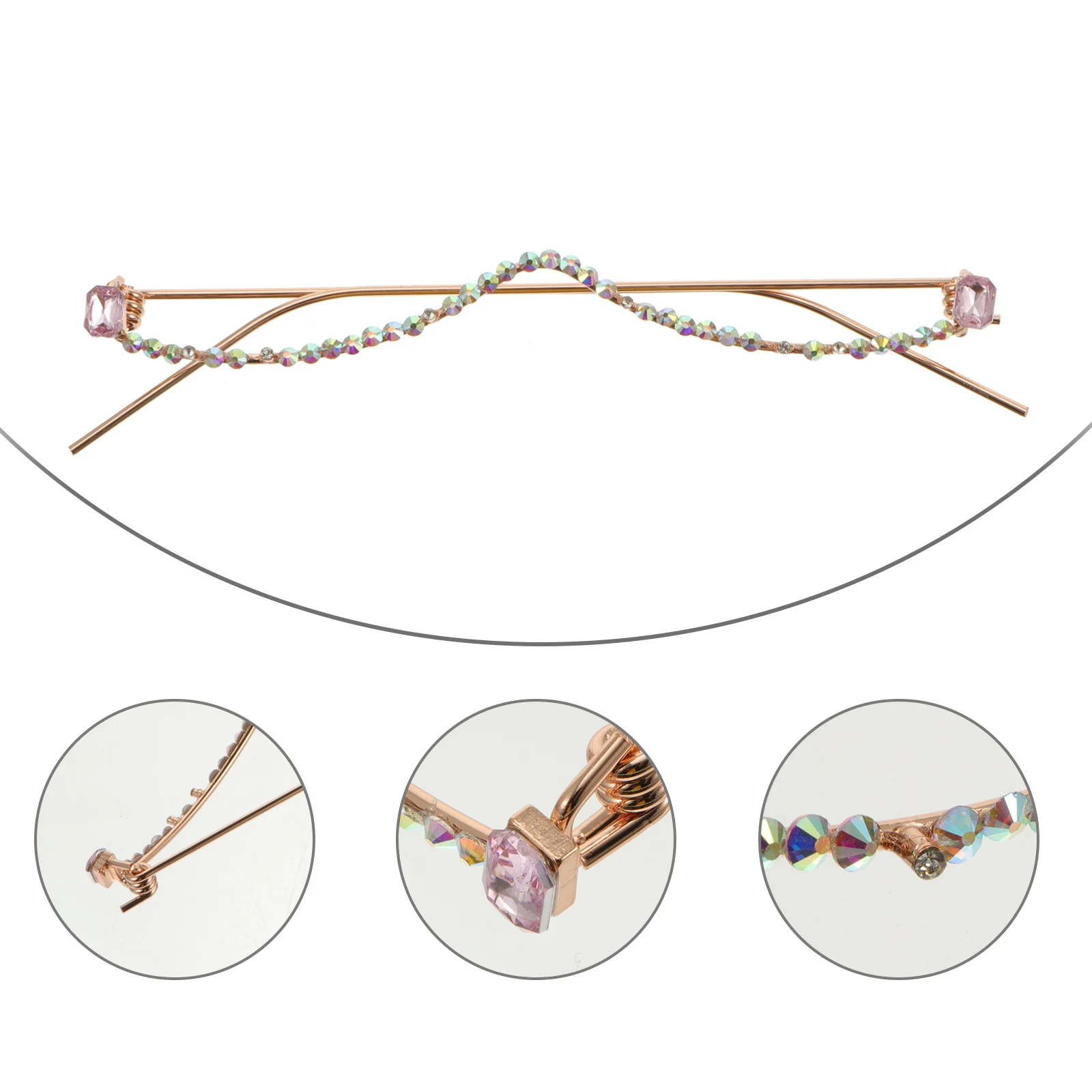 

Metal Eyeglasses Crystal Decor No Lens Glasses Fashion Photo Props Stylish Durable Home Glasses Without Lens Decor