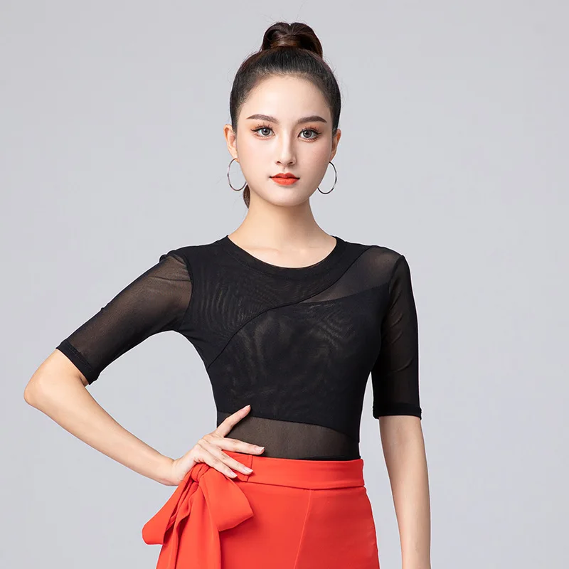 

Women Ballroom Latin Dance Jumpsuit Waltz Practice Performance Dance Clothes Shirt Modern Top