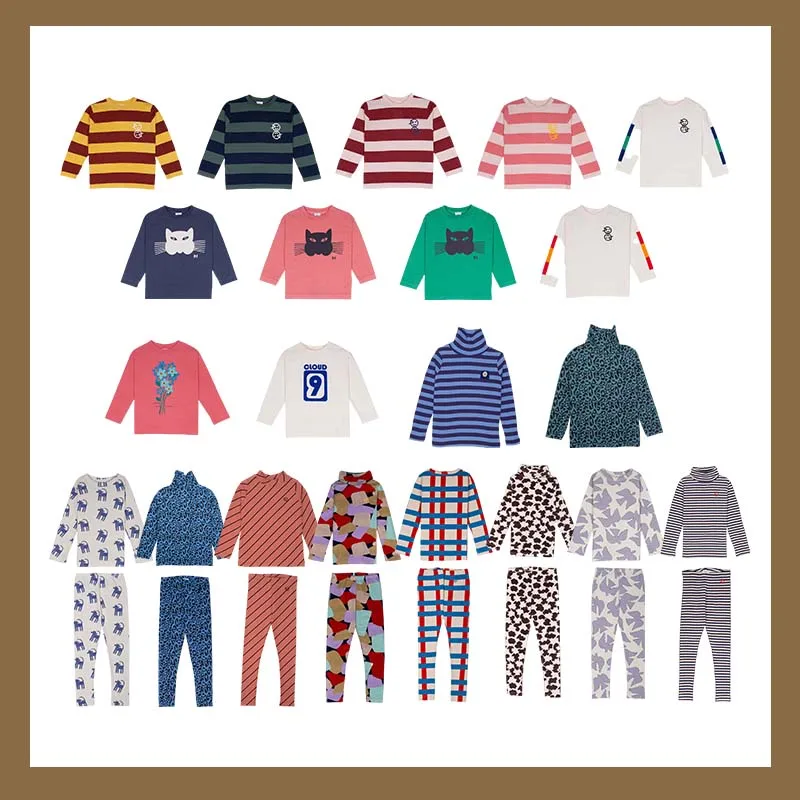 

Children's Suit 2024AW New WYN Series Boys and Girls Cartoon Long-sleeved T-shirt Leggings Suit Baby Turtleneck Bottoming Shirt