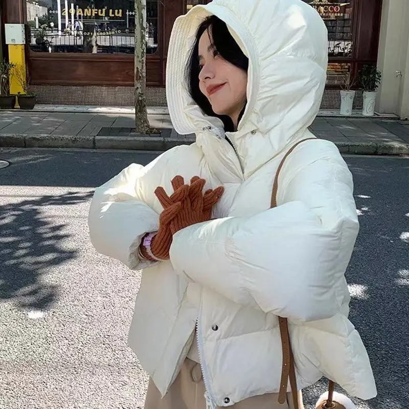 

Новинка 2023 года, короткая пуховая куртка с маленьким капюшоном, одежда с хлопковой подкладкой, женская зимняя одежда с хлопковой подкладкой, утепленное зимнее пальто