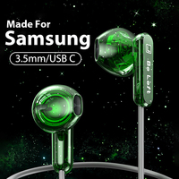 Type C Headphones For Samsung Galaxy S25 S24 S23 S22 S21 Ultra USB C Wired Earphones For Huawei Xiaomi 3.5mm Jack Earbud Headset