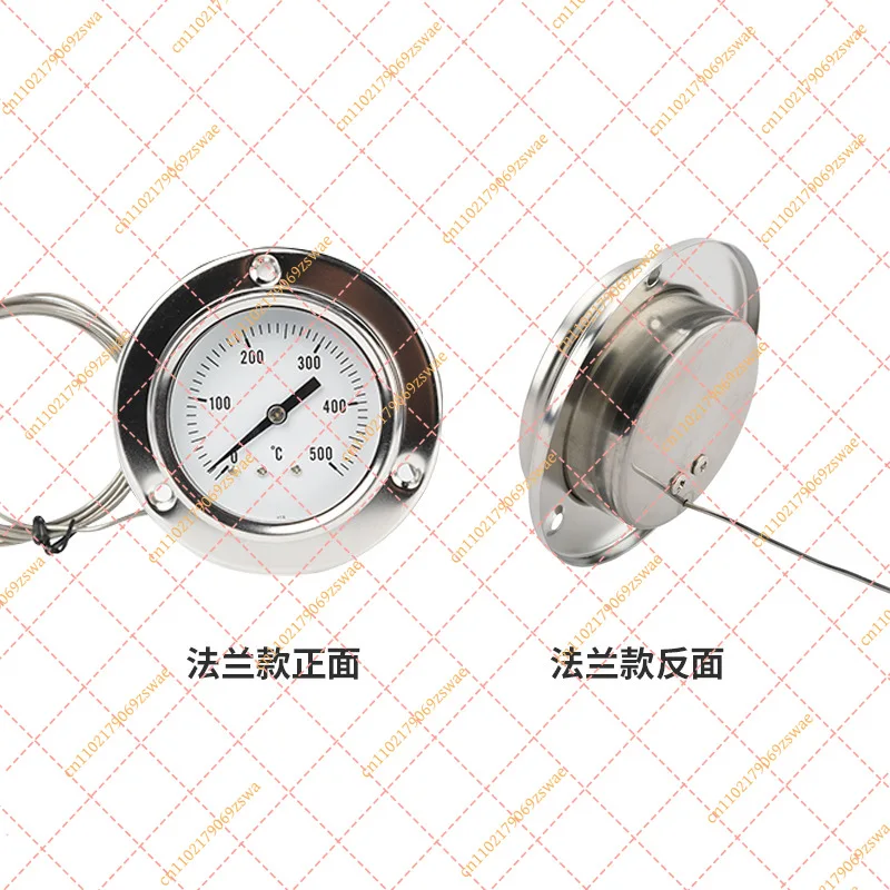 304 Stainless Steel Industrial Oven Thermometer, Pressure Capillary High-Temp Sensor