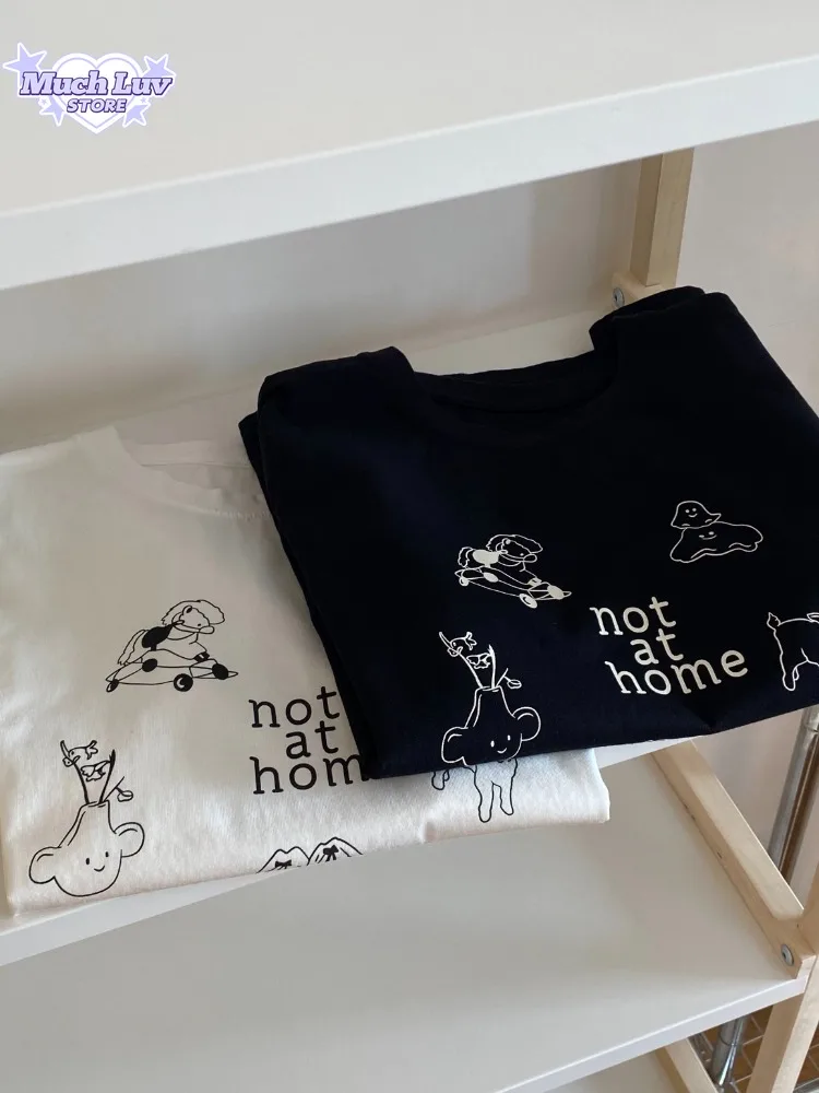 

Casual Cute Fun Print 100% Cotton T-Shirt Unisex Summer Fashion Comfortable Fit Casual Short Sleeve Top for Men & Women Y2K