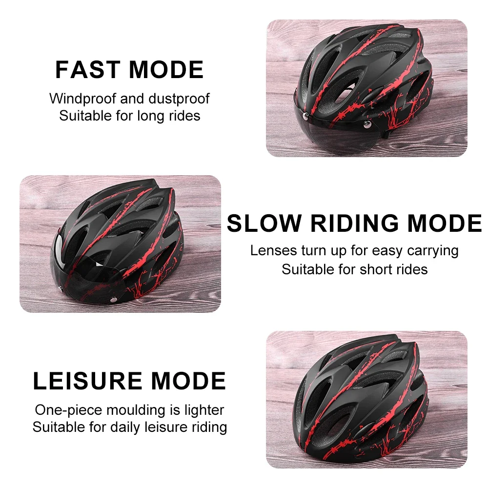 Bicycle Helmet Ultra-light EPS Magnetic Goggles Cycling Helmet Outdoor Adjustable Men Women One-piece MTB Road bicycle helmet