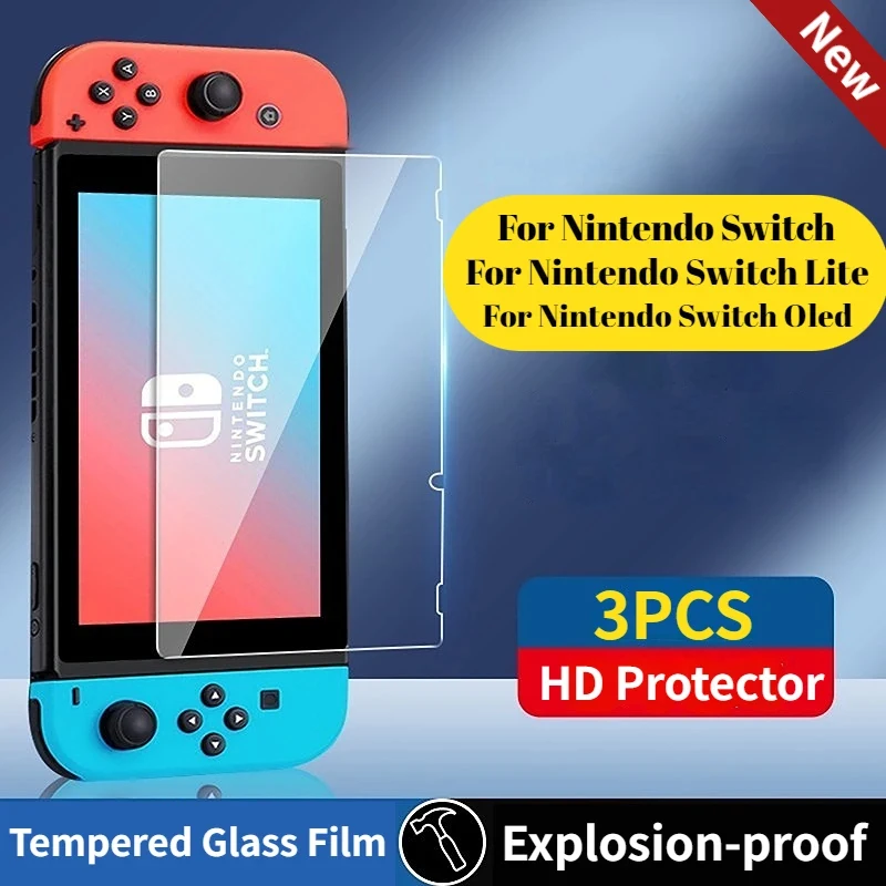 1–6 Stück HD-Displayschutzfolie aus gehärtetem Glas, kompatibel mit Nintendo Switch OLED, harte Schutzfolie für Switch OLED-Spielekonsolenfolie