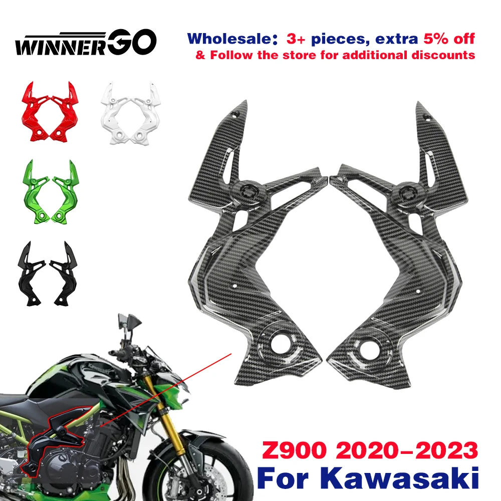 

Motorcycle ABS Carbon Fiber Front Side Trim Frame Body Cover Panel Fairing Z900 Accessories For Kawasaki Z 900 2020-2023 Z-900